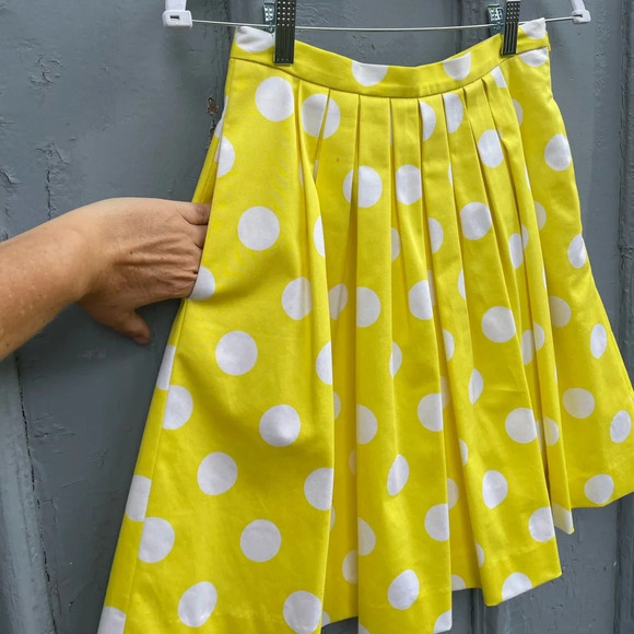 Pink Tartan Yellow  Polka Dot Skirt, size 2 - Picture 3 of 8